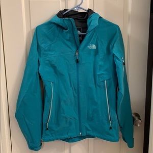 North Face turquoise rain jacket